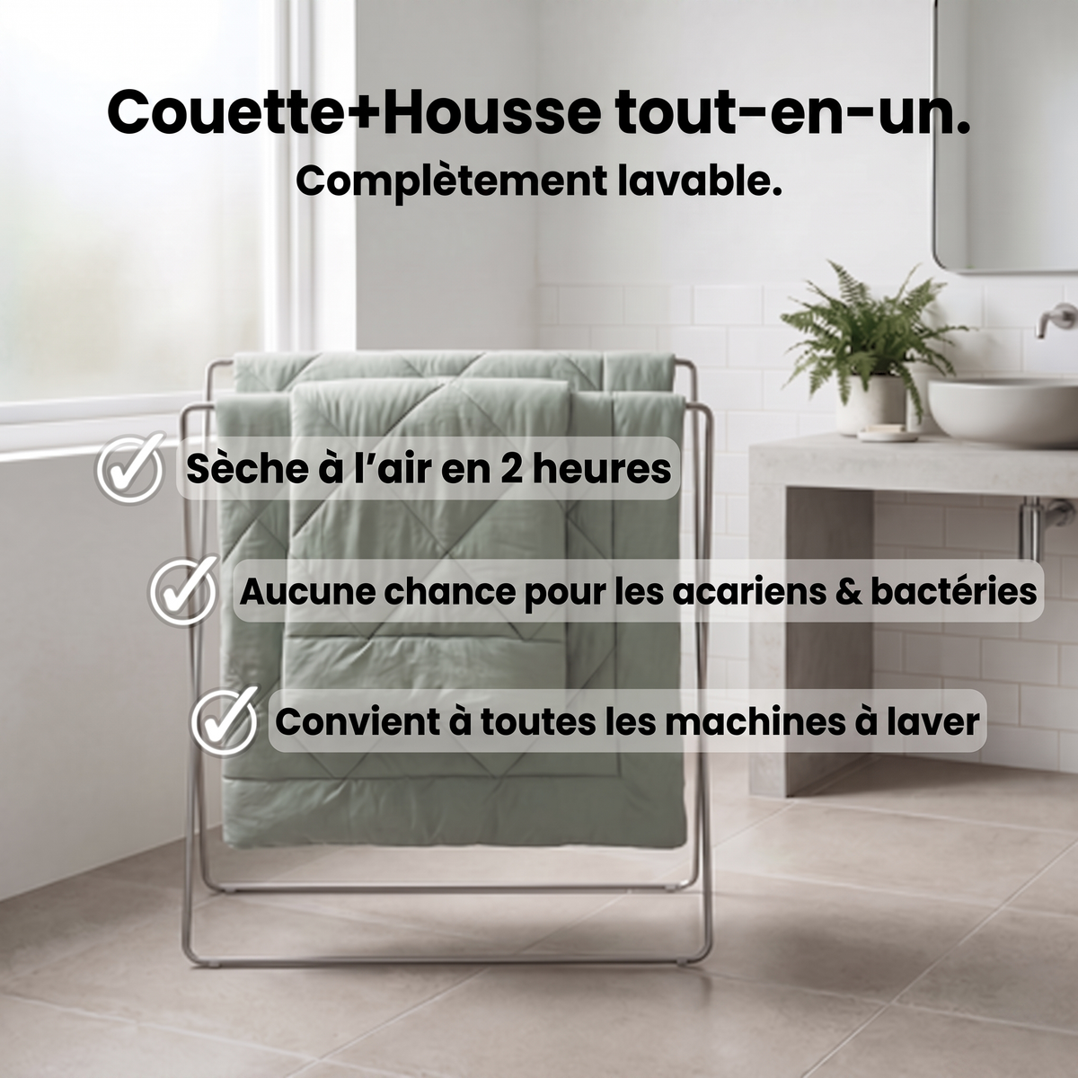 Couette EasySleep® 2 en 1 qui élimine le besoin de draps